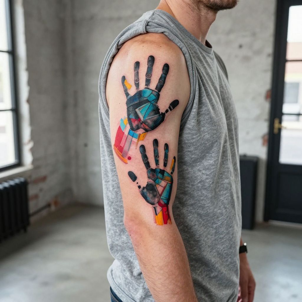 2 child tattoo ideas for dad 7