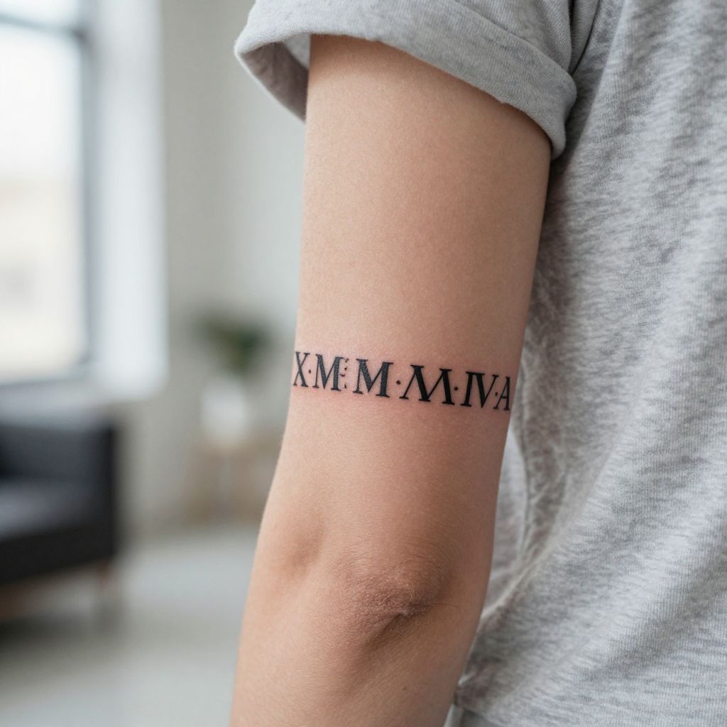 Roman Numeral Date Tattoo