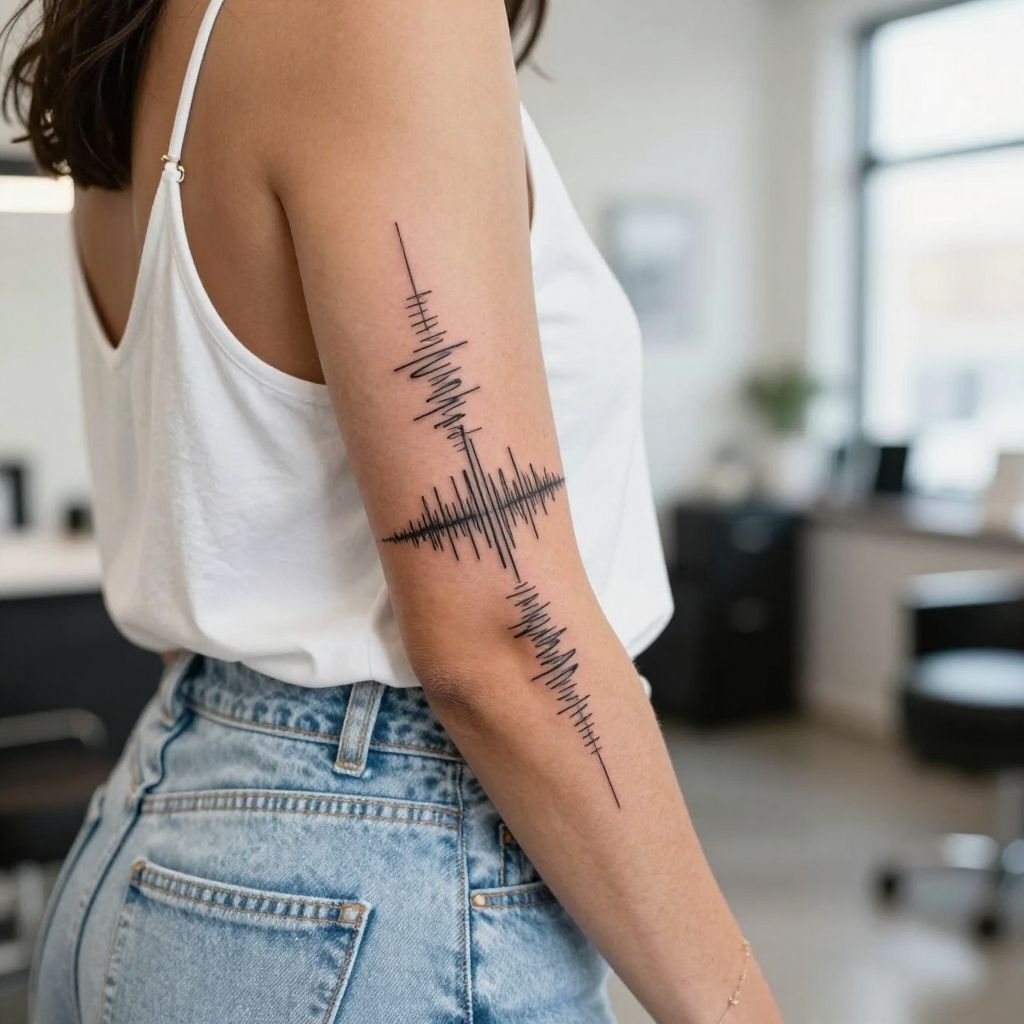 Date Hidden in Soundwave Tattoo