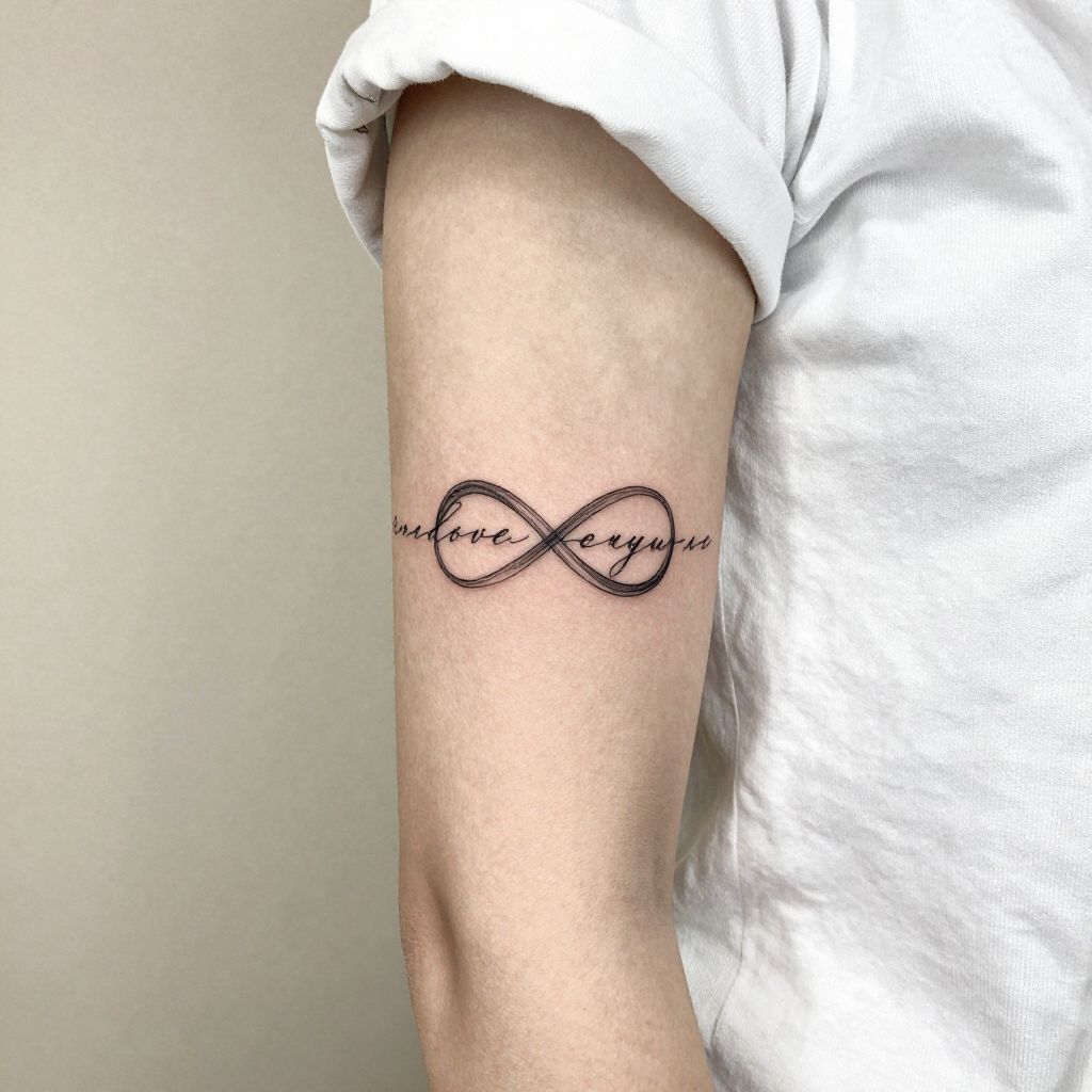 Simple Infinity Script with a Quote Tattoo