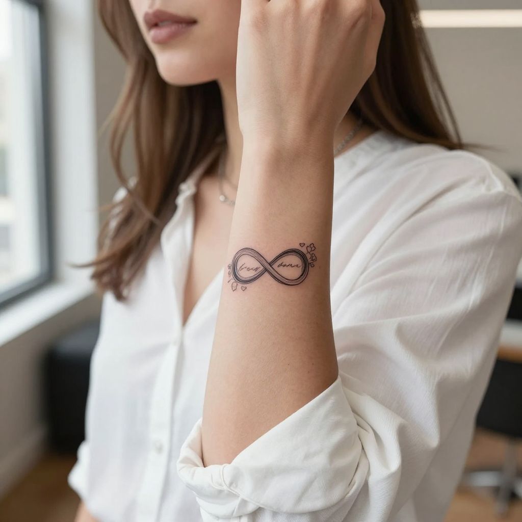 Infinity Symbol with Names or Dates Tattoo