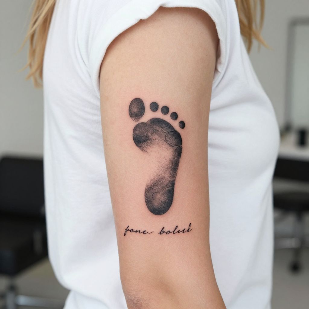 Baby Footprint with Quote Tattoo