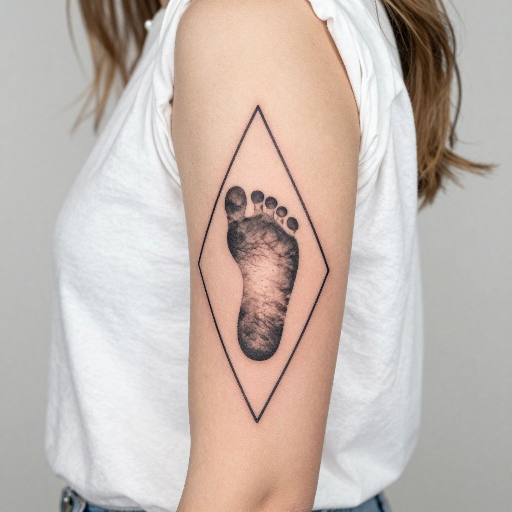 Baby Footprint in Geometric Shapes