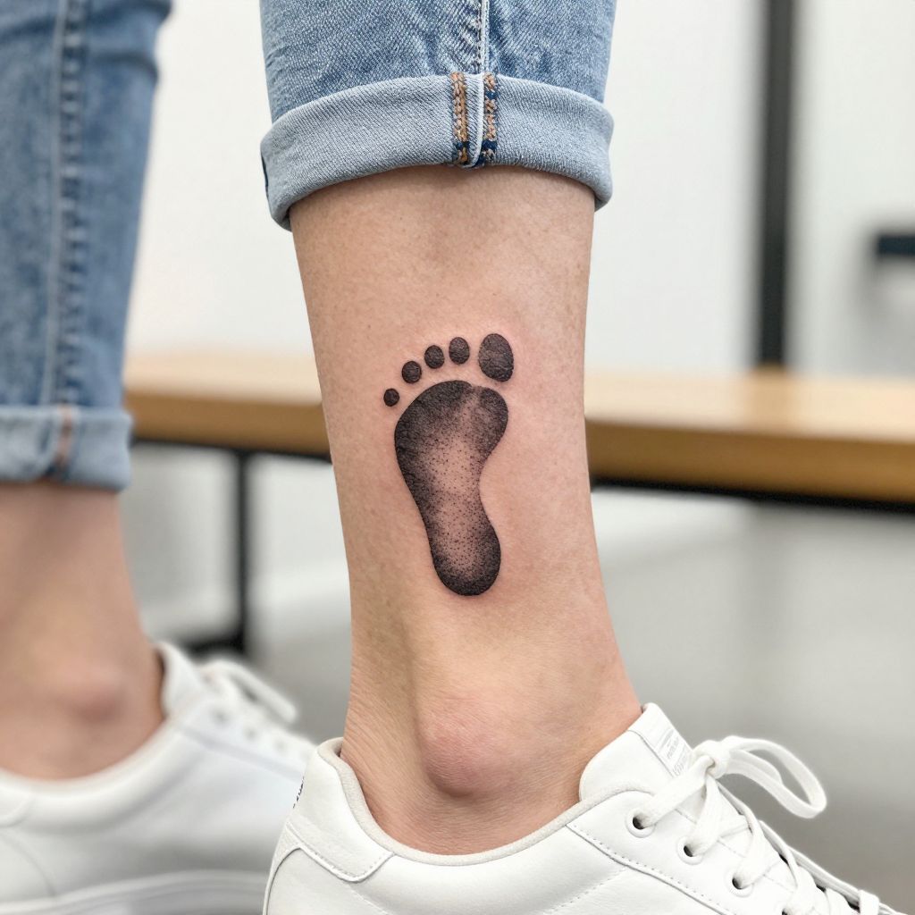 Footprint Outline with Dotted Detailing