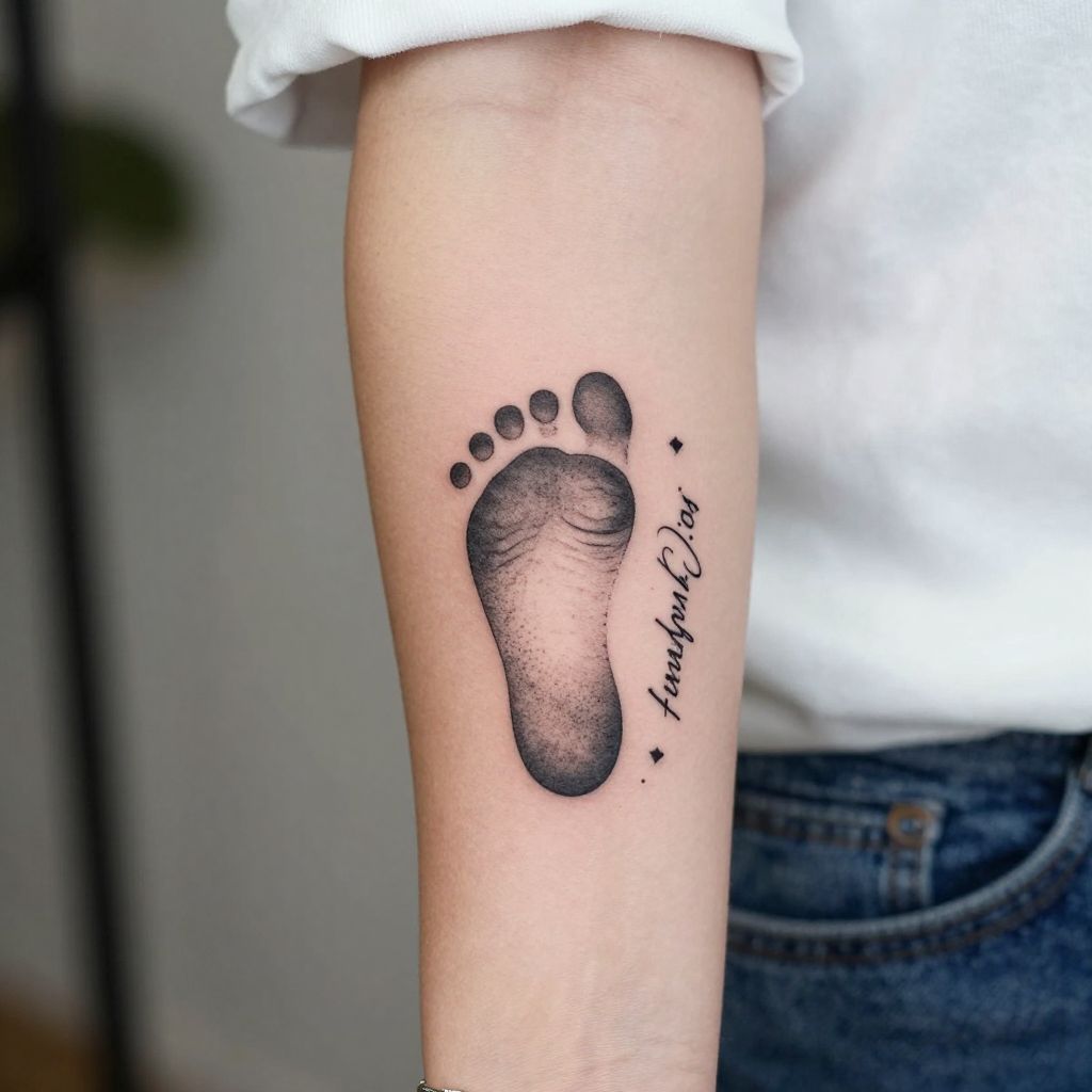 Baby Footprint with Name and Date