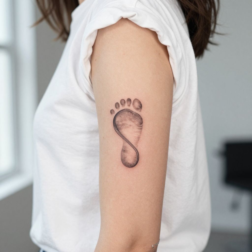 Baby Footprint with Infinity Symbol