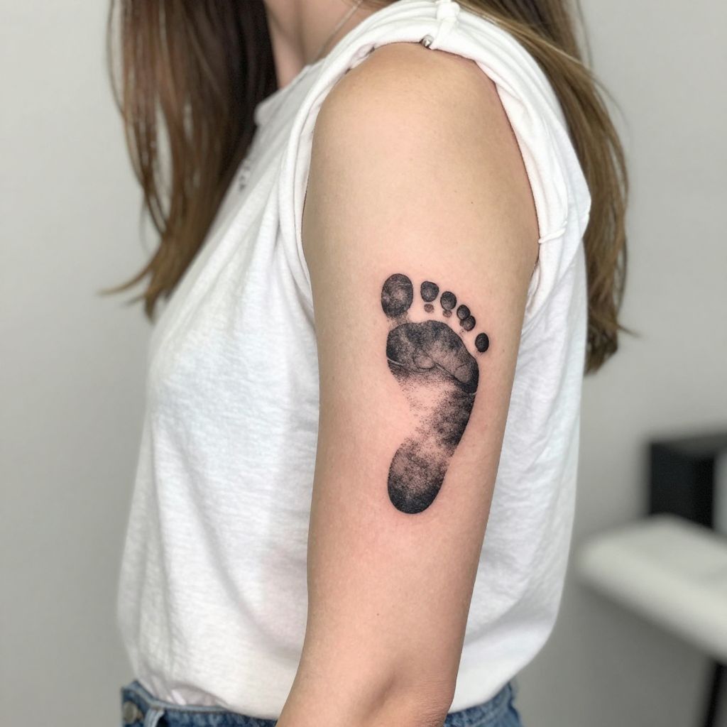 Footprint with Baby’s Handprint Combo
