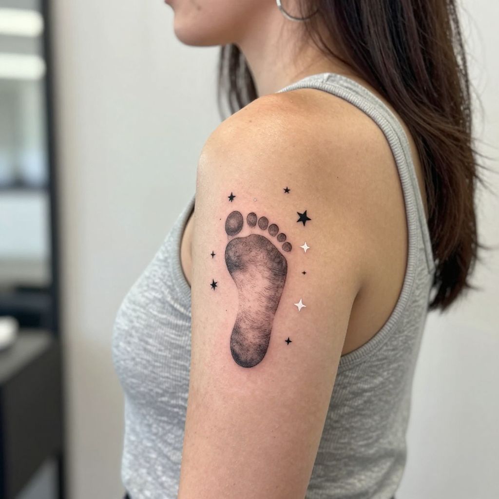 Baby Footprints with Stars