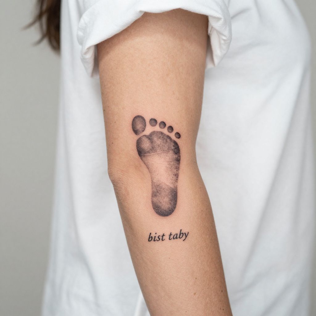Tiny Baby Footprint with Name
