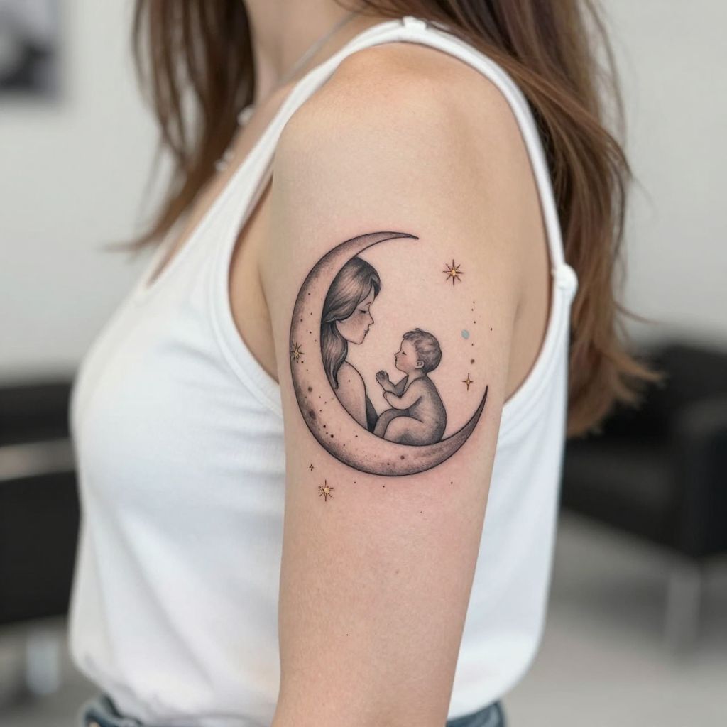 Mother and Baby Moon Design