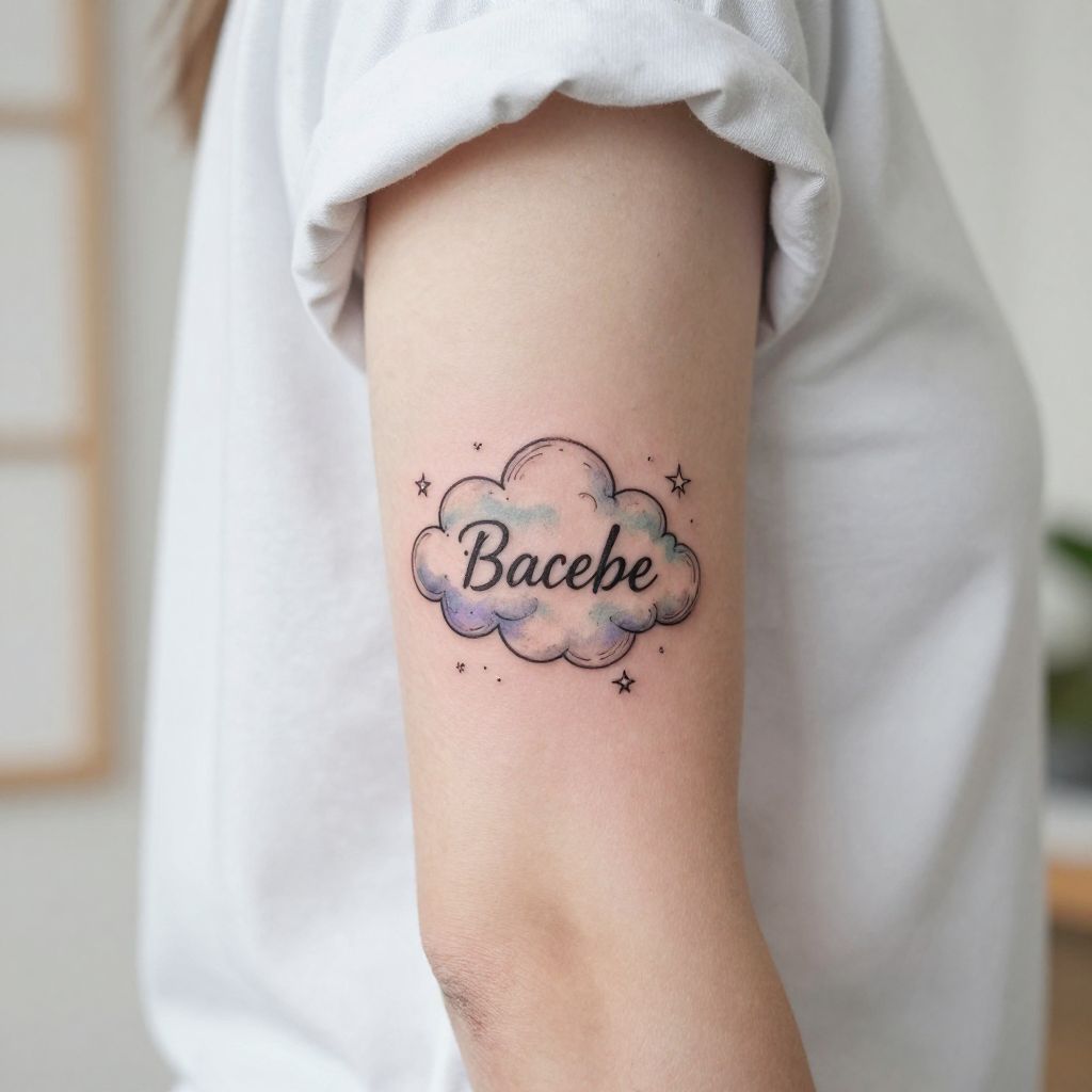 Baby Name with Cloud and Stars