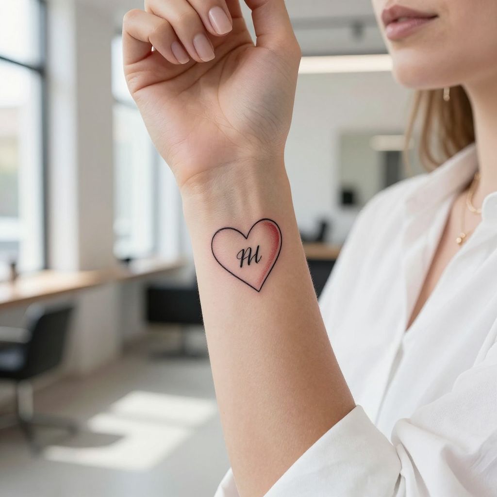 Baby Initial Inside Heart