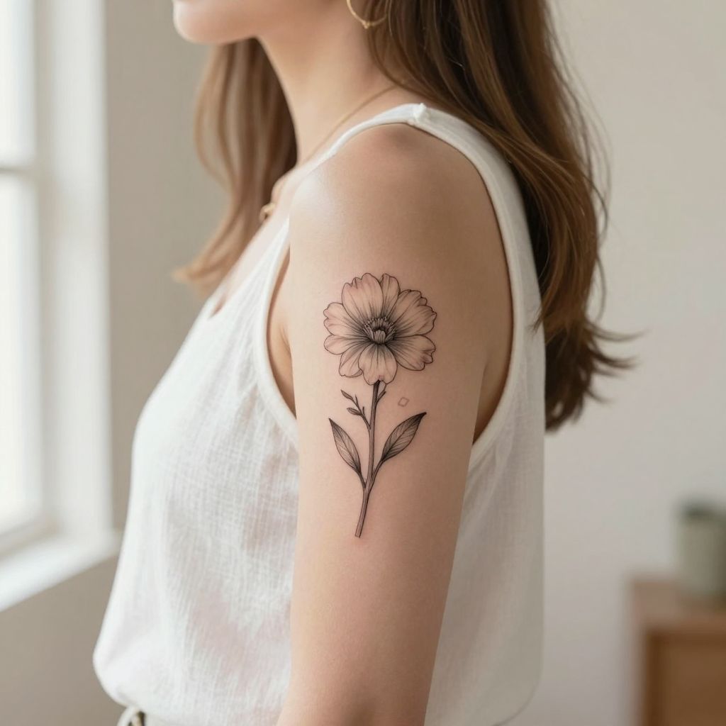 Birth Flower with Baby Initial