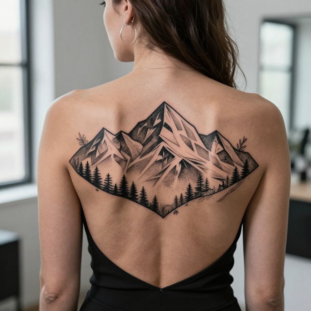 Geometric Mountain Landscape