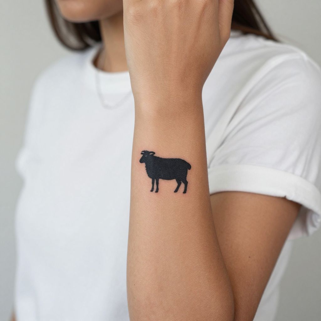 Minimalist Black Sheep Silhouette