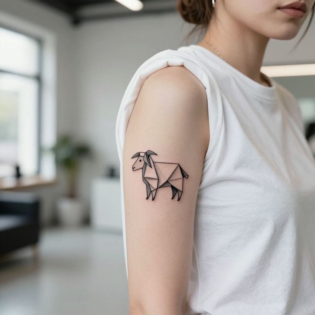 Origami Black Sheep Tattoo