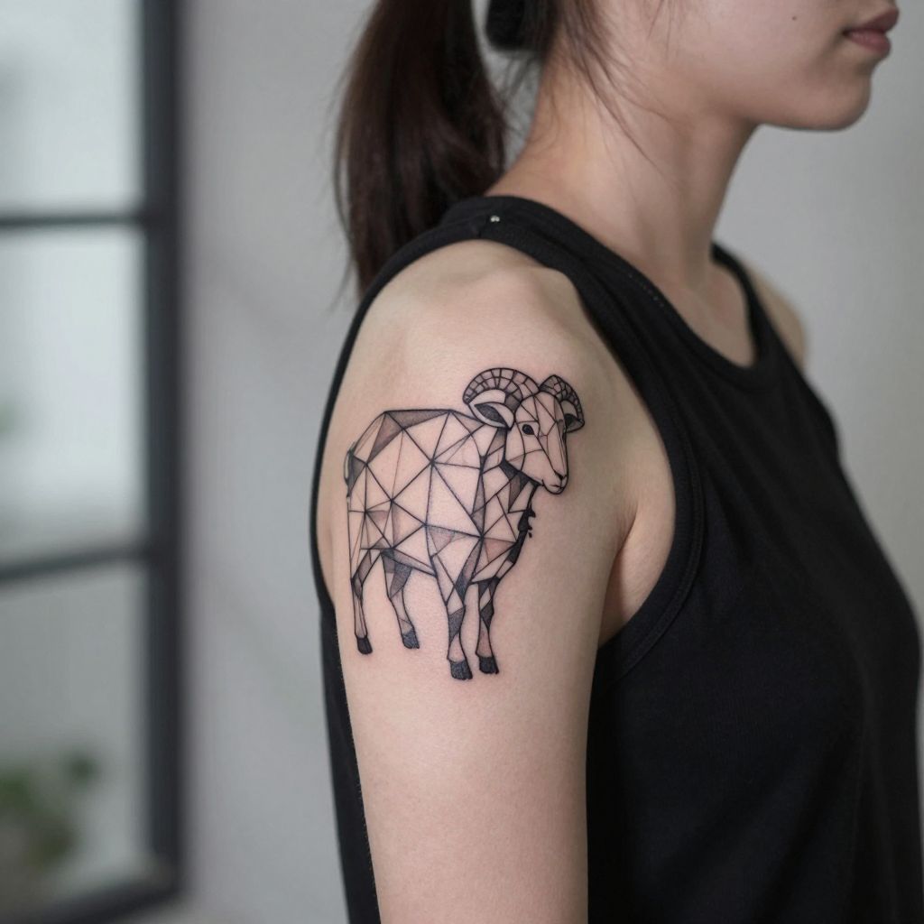 Geometric Black Sheep Outline