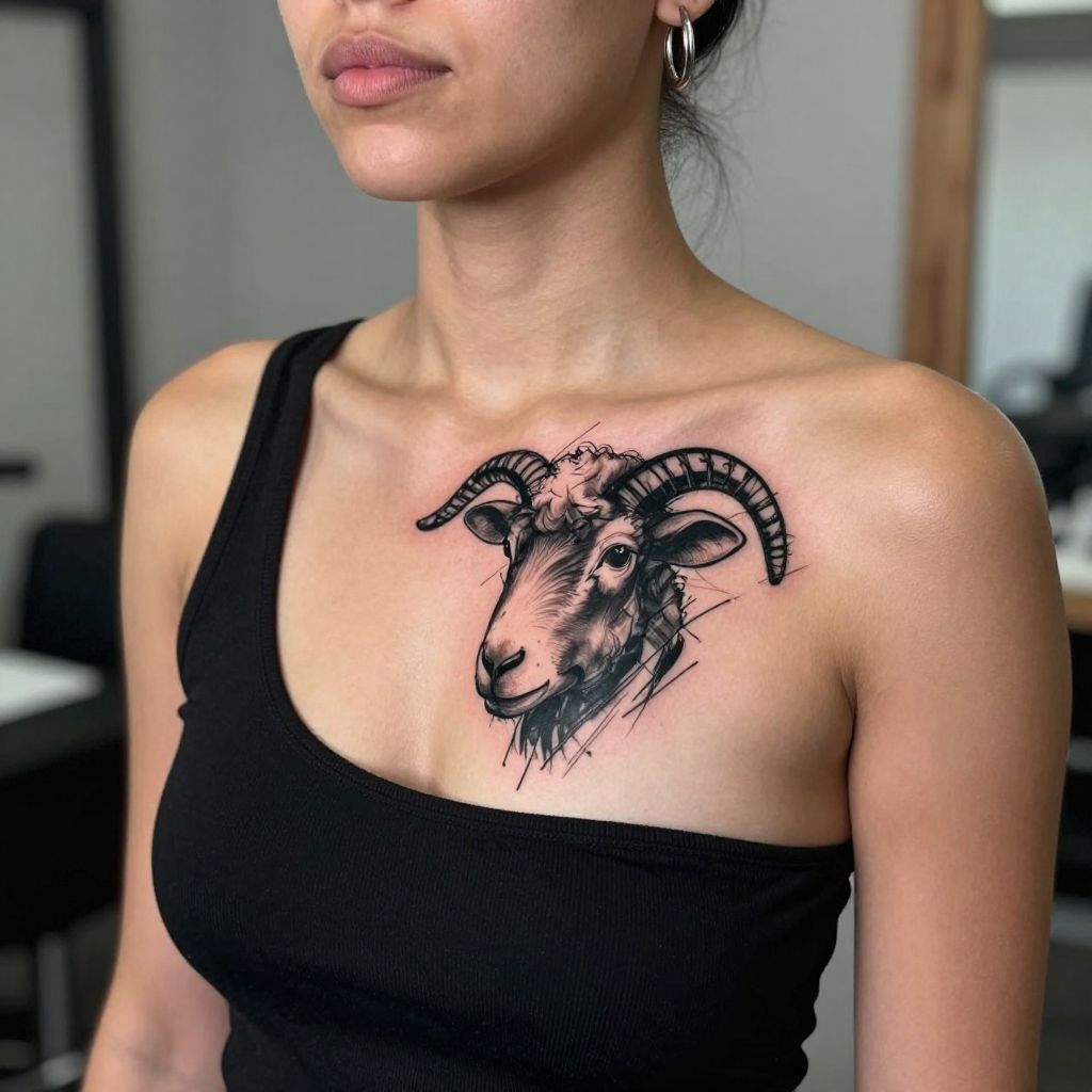 Abstract Black Sheep Head