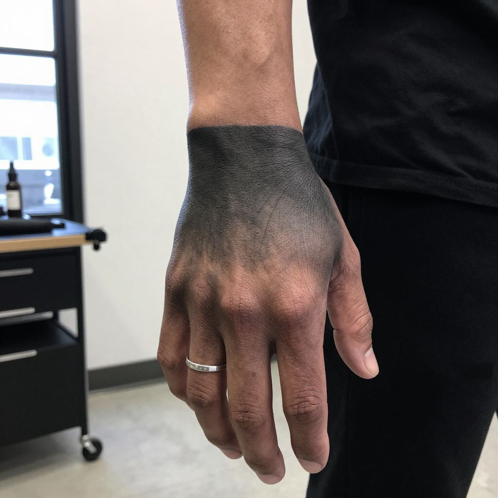 blackout tattoo ideas blackout hand coverage with finger fade