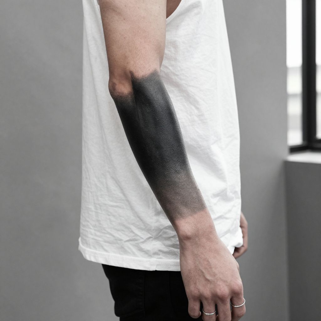 blackout tattoo ideas blackout forearm to hand gradient
