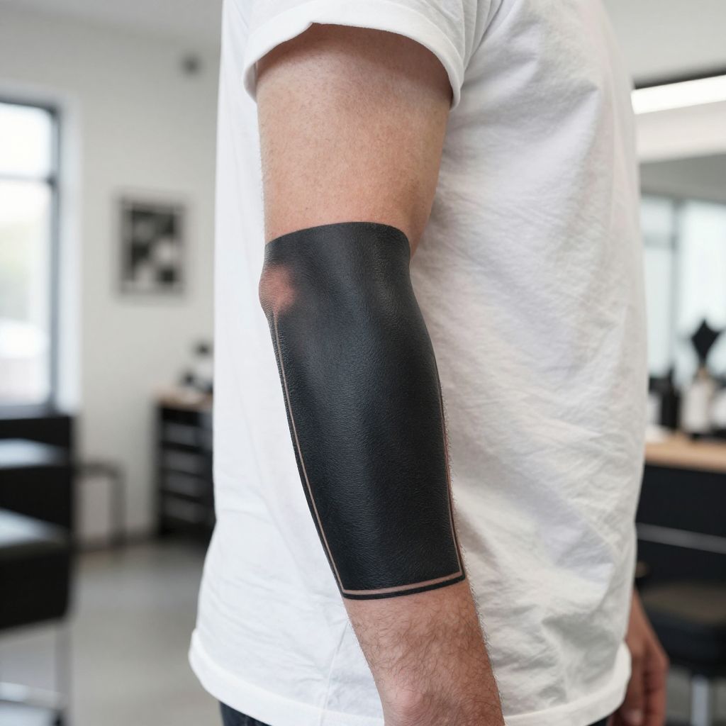 blackout tattoo ideas blackout forearm band with clean borders