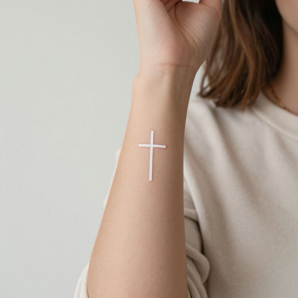 Small White Ink Crosses or Spiritual Symbols