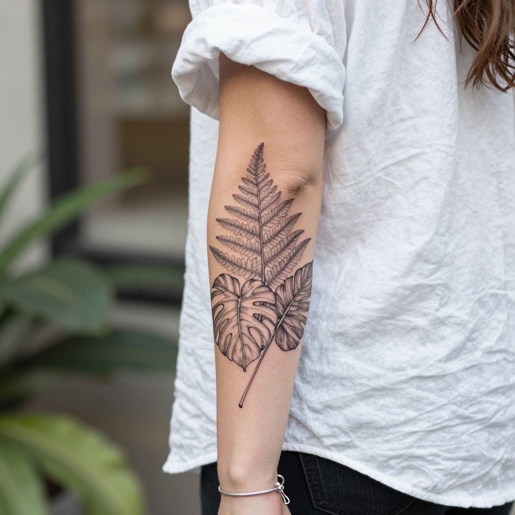 Botanical Leaves with Vein Detailing