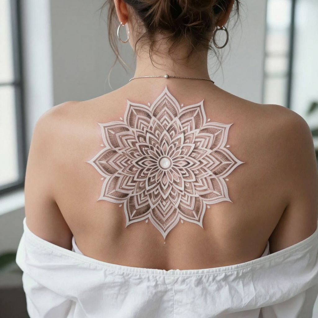 Abstract Mandalas with Soft White Ink