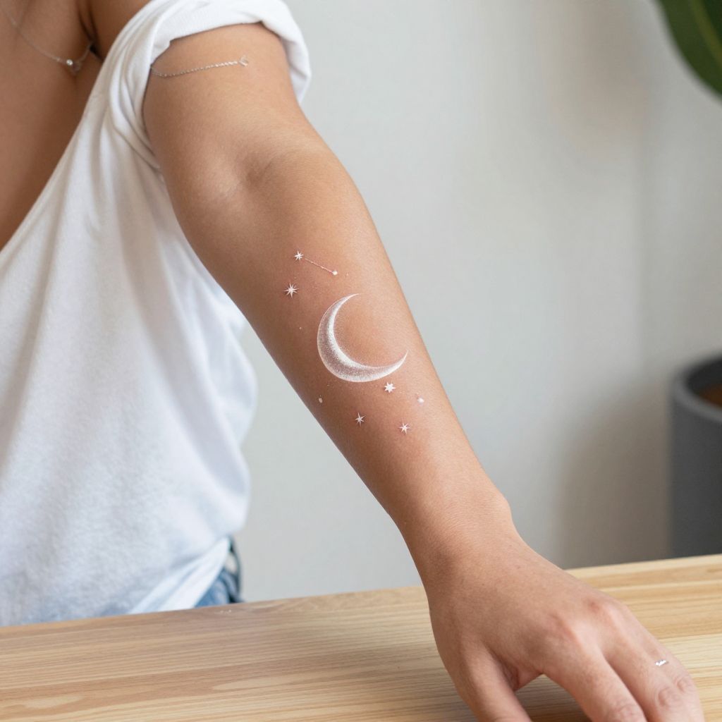 Celestial Bodies in White Ink