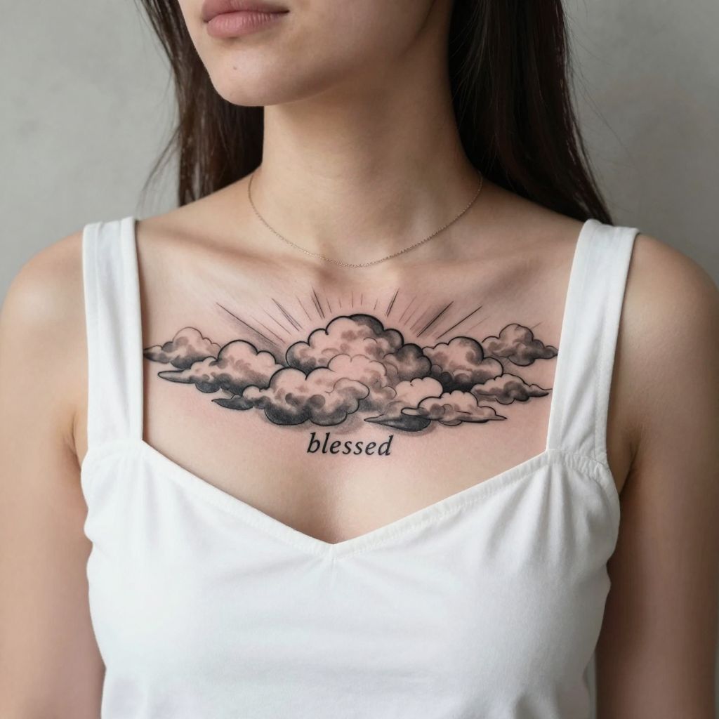 Blessed Cloudscape With Sunbeams tattoo idea