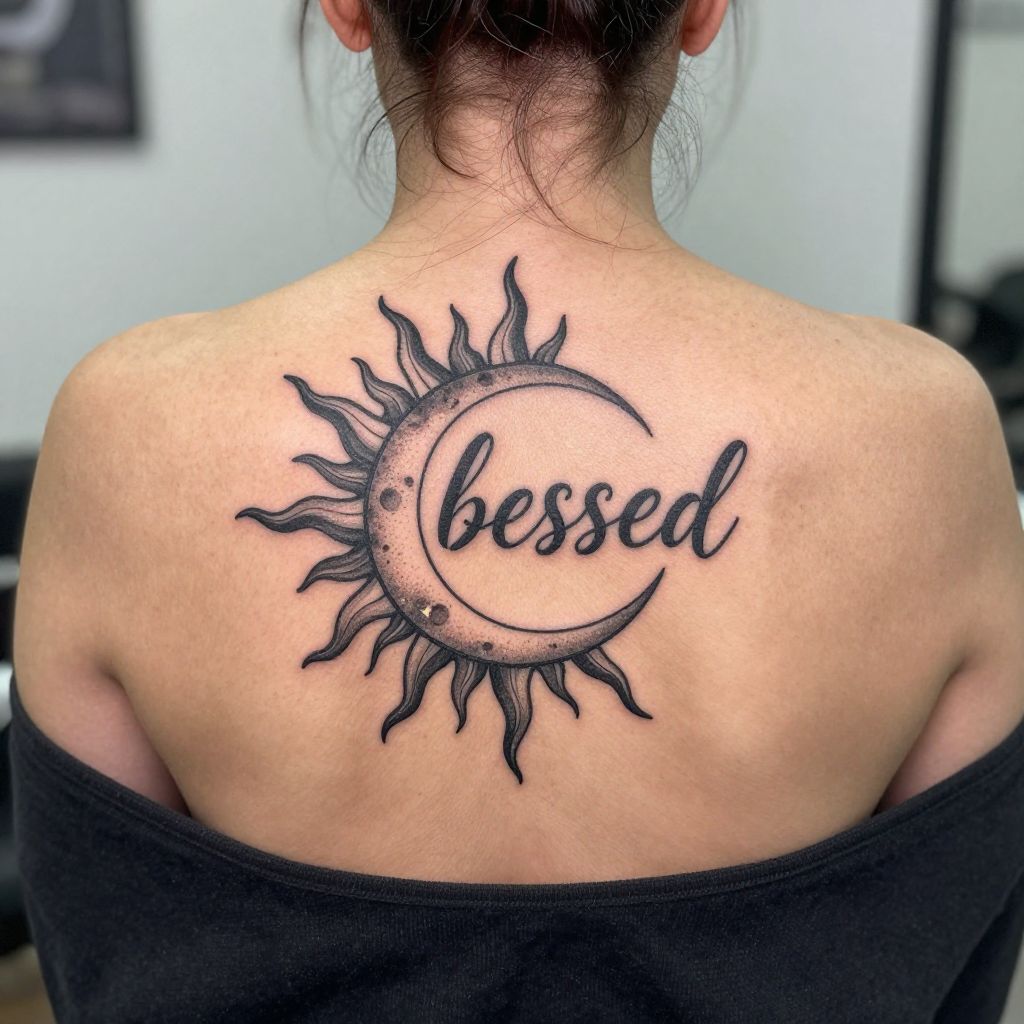 Blessed Sun And Moon Pairing tattoo idea