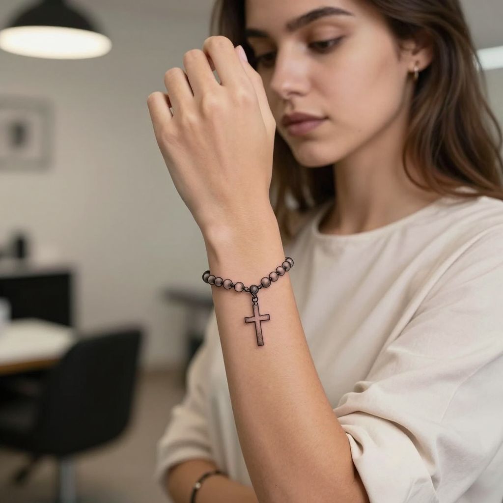 Blessed Rosary Around The Wrist tattoo idea