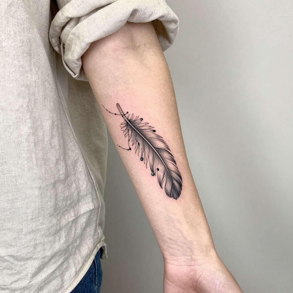 Feather and Bead Bracelet