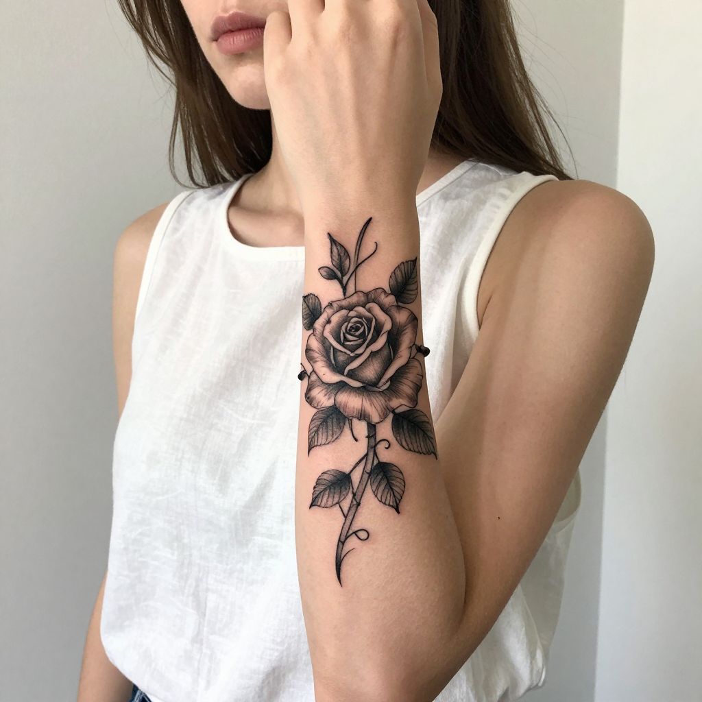 Rose Bracelet Tattoo