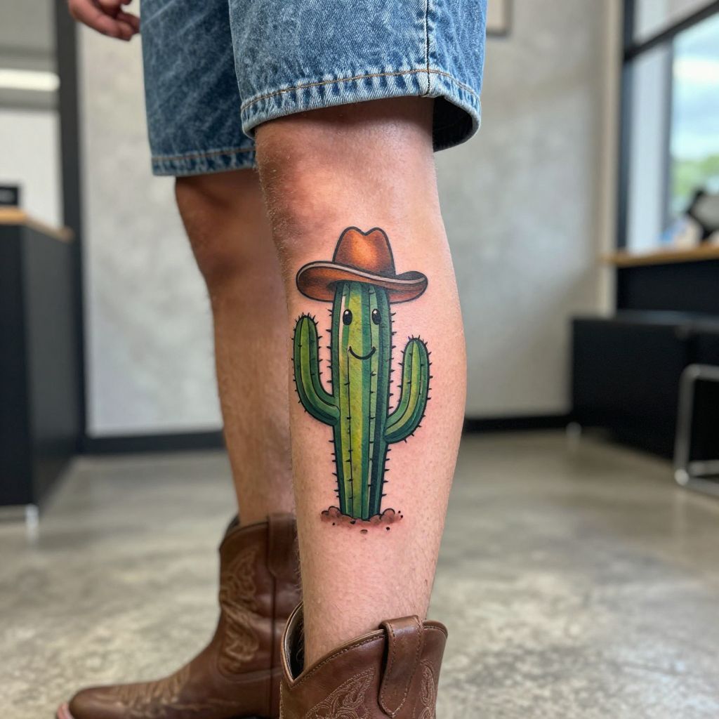 Cactus with a western hat