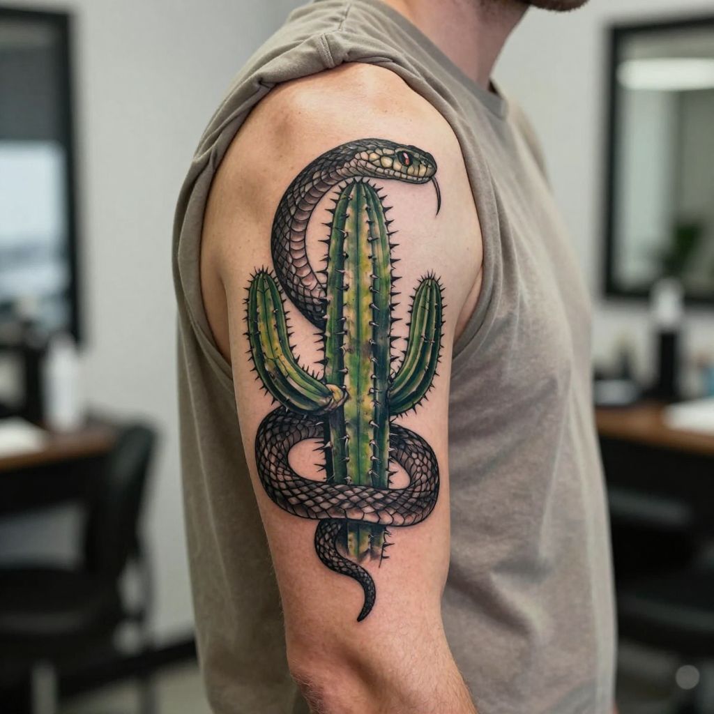 Cactus and snake combo