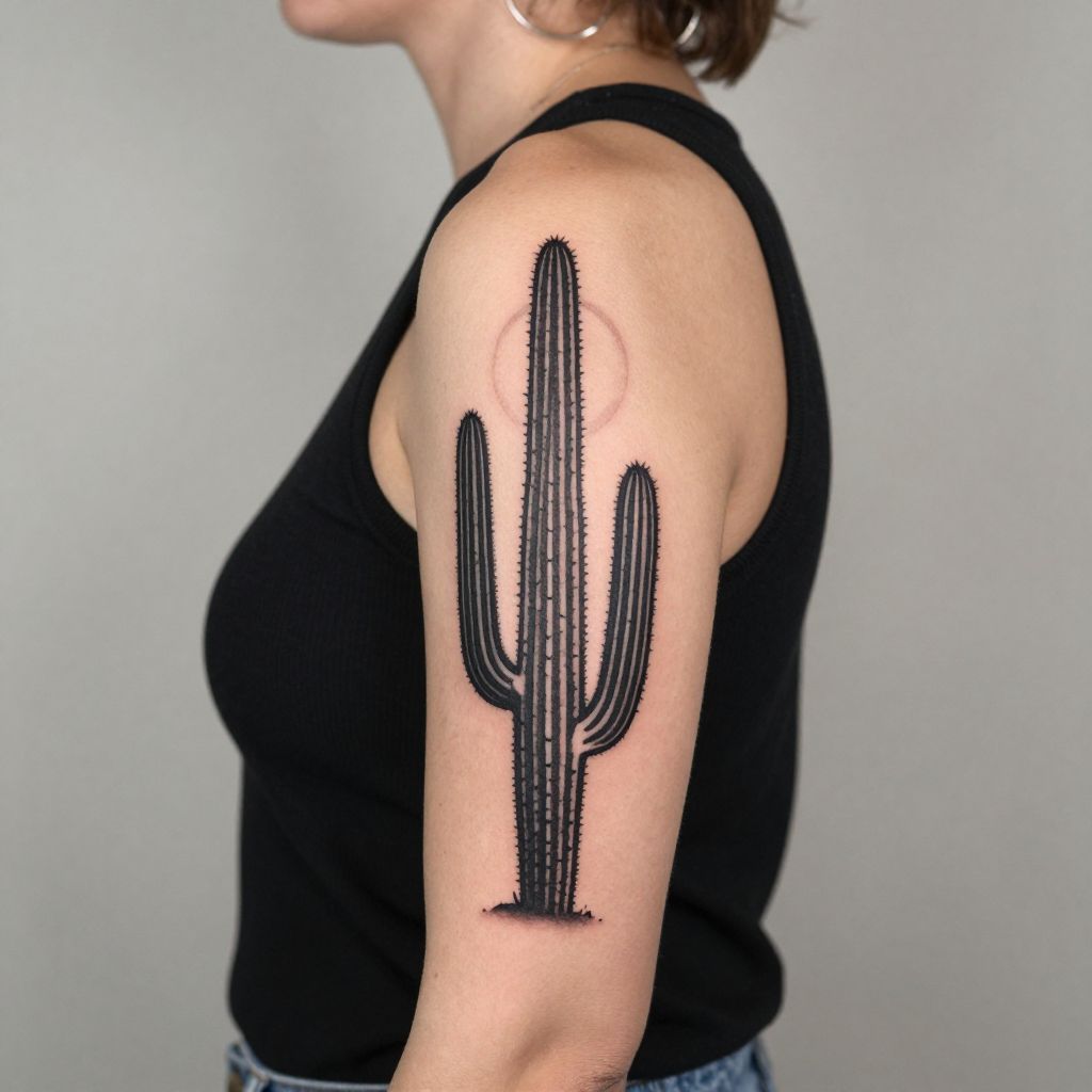 Saguaro cactus silhouette on the upper arm