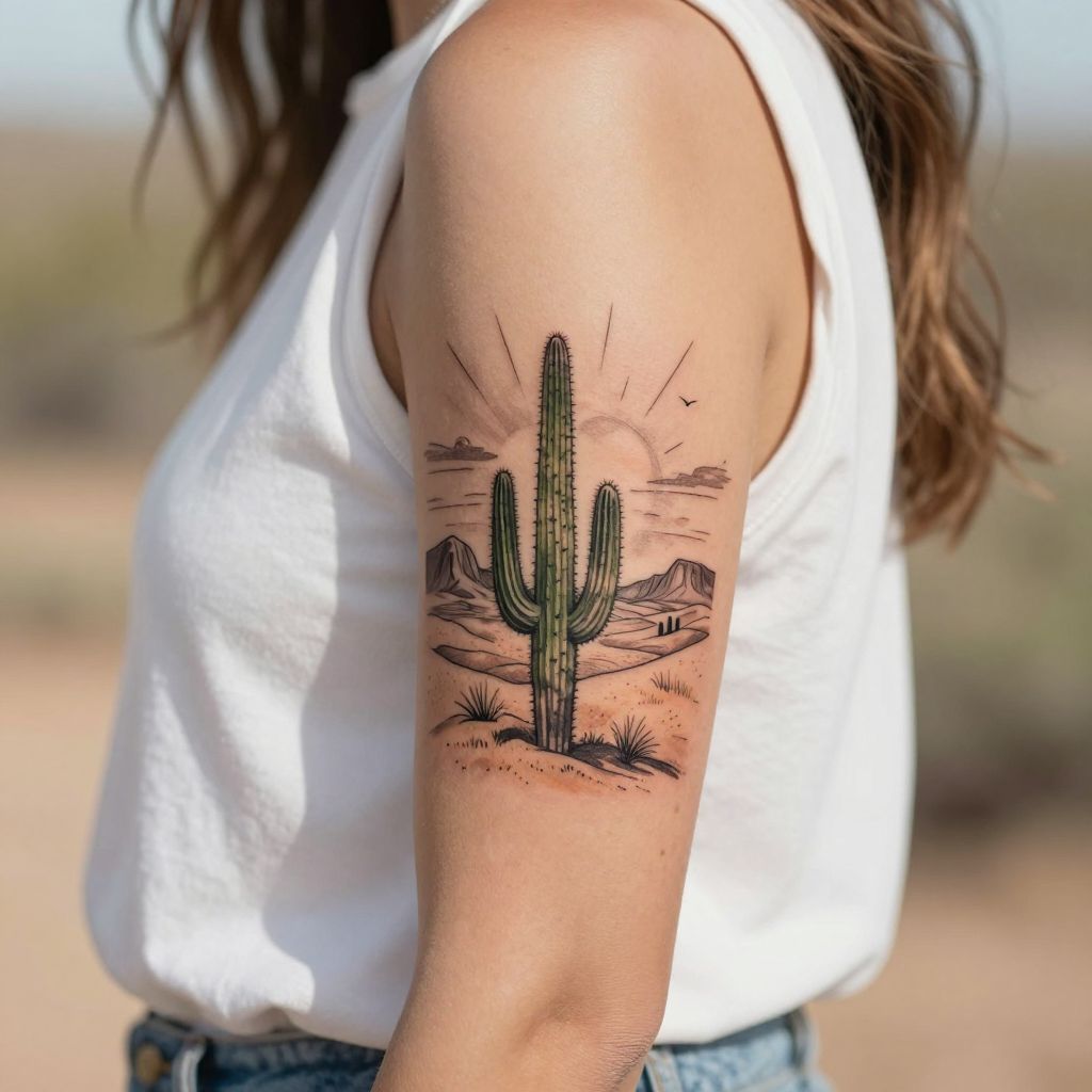 Featured cactus tattoo image
