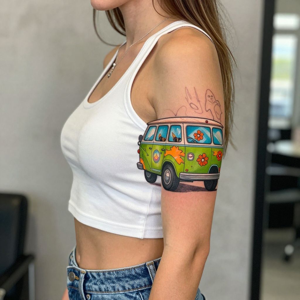 Scooby-Doo Mystery Van cartoon tattoo idea
