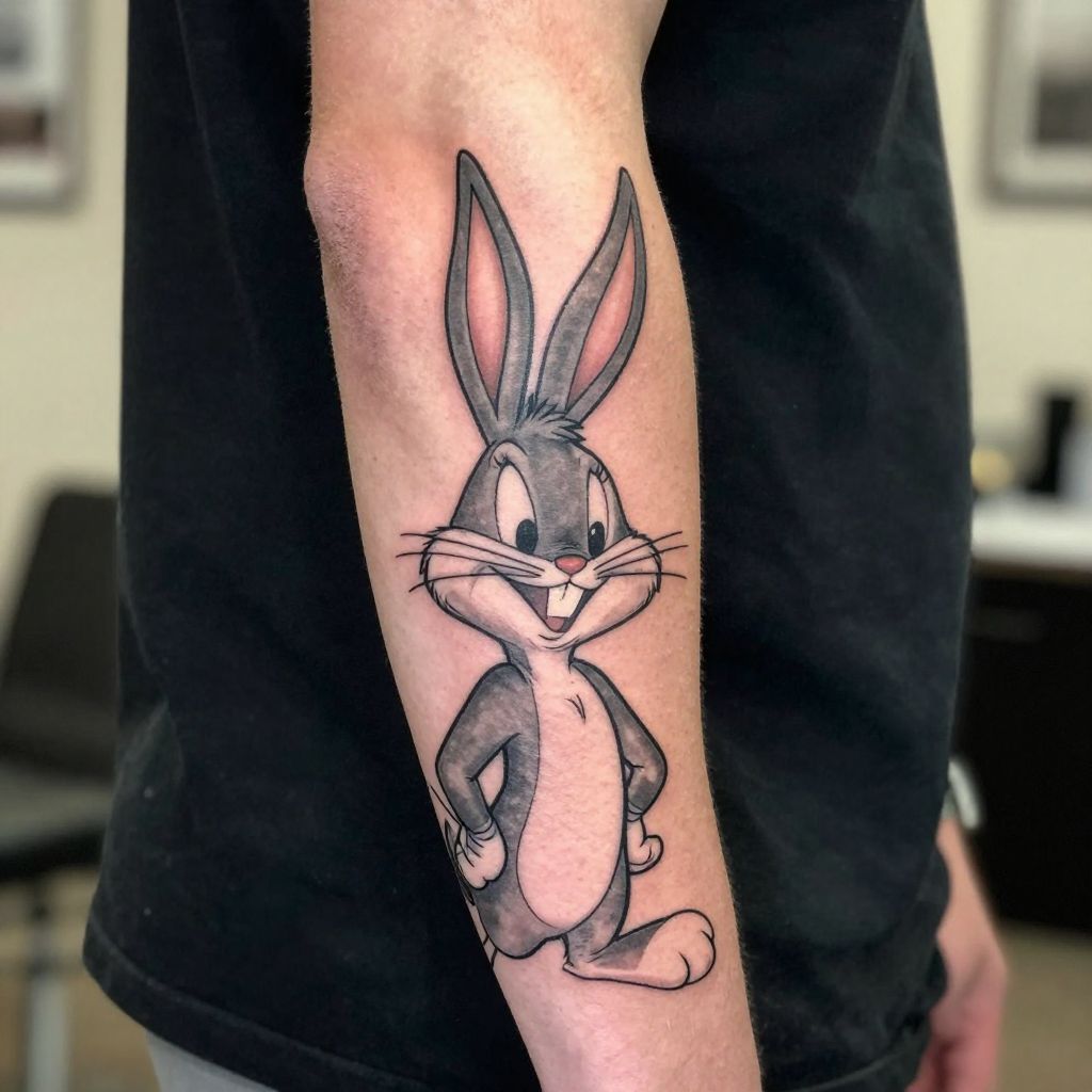 Looney Tunes Bugs Bunny Smiling cartoon tattoo idea