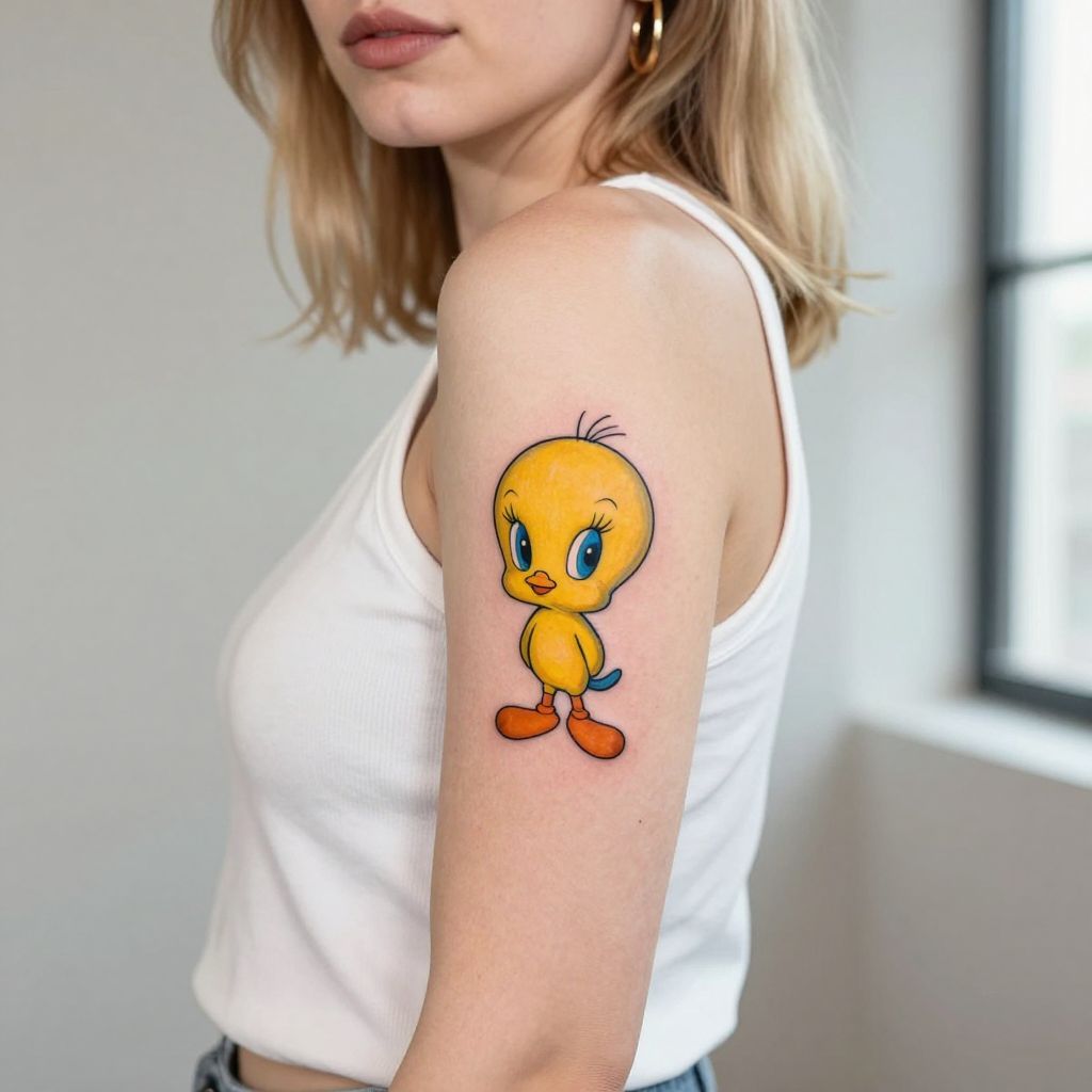 Looney Tunes Tweety Bird cartoon tattoo idea