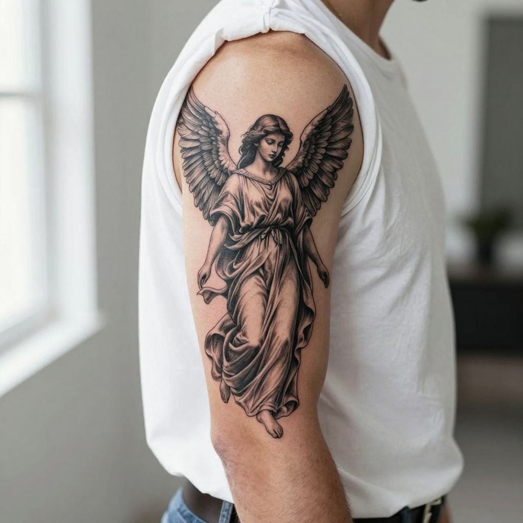 Guardian Angel With Wings tattoo idea