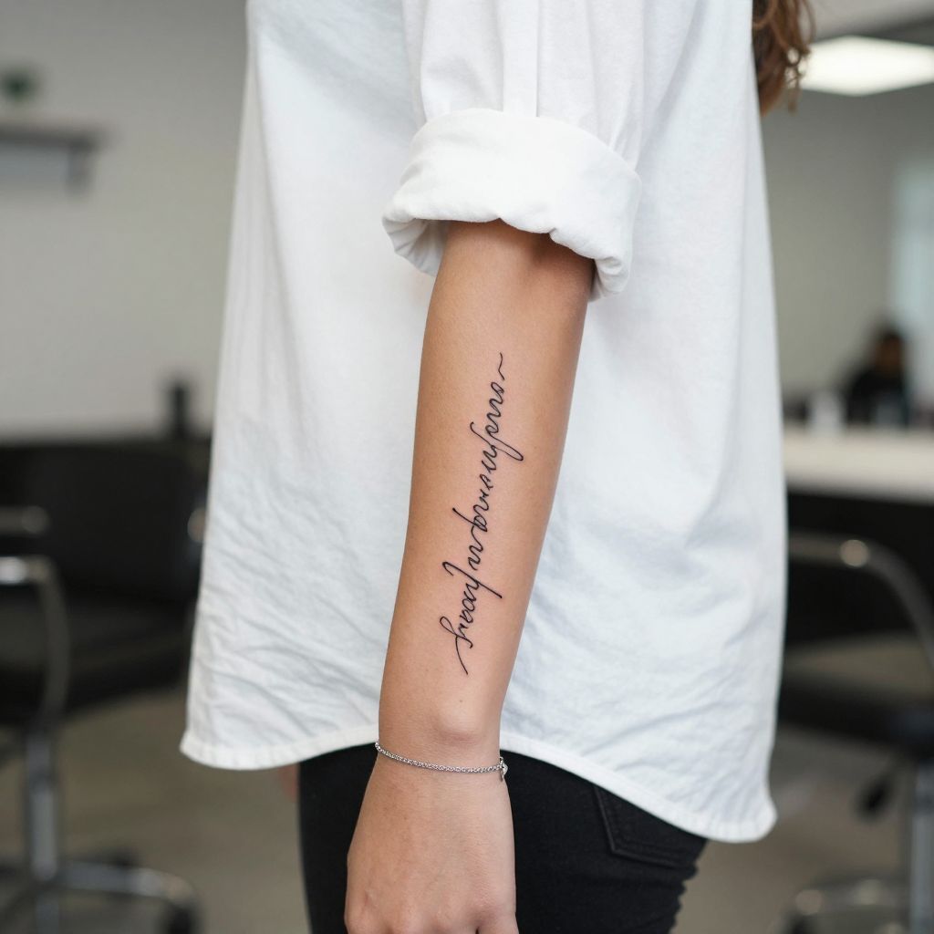 Name in Childlike Script tattoo idea