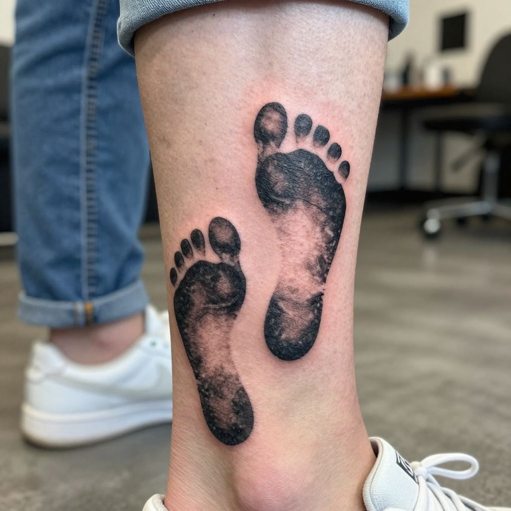 Parent and Child Footprints tattoo idea