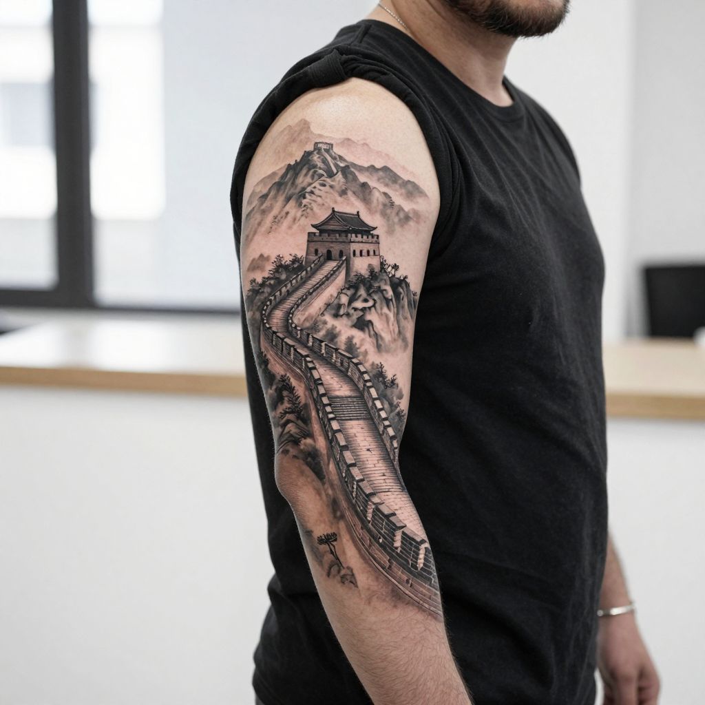 Great Wall Landscape Tattoo