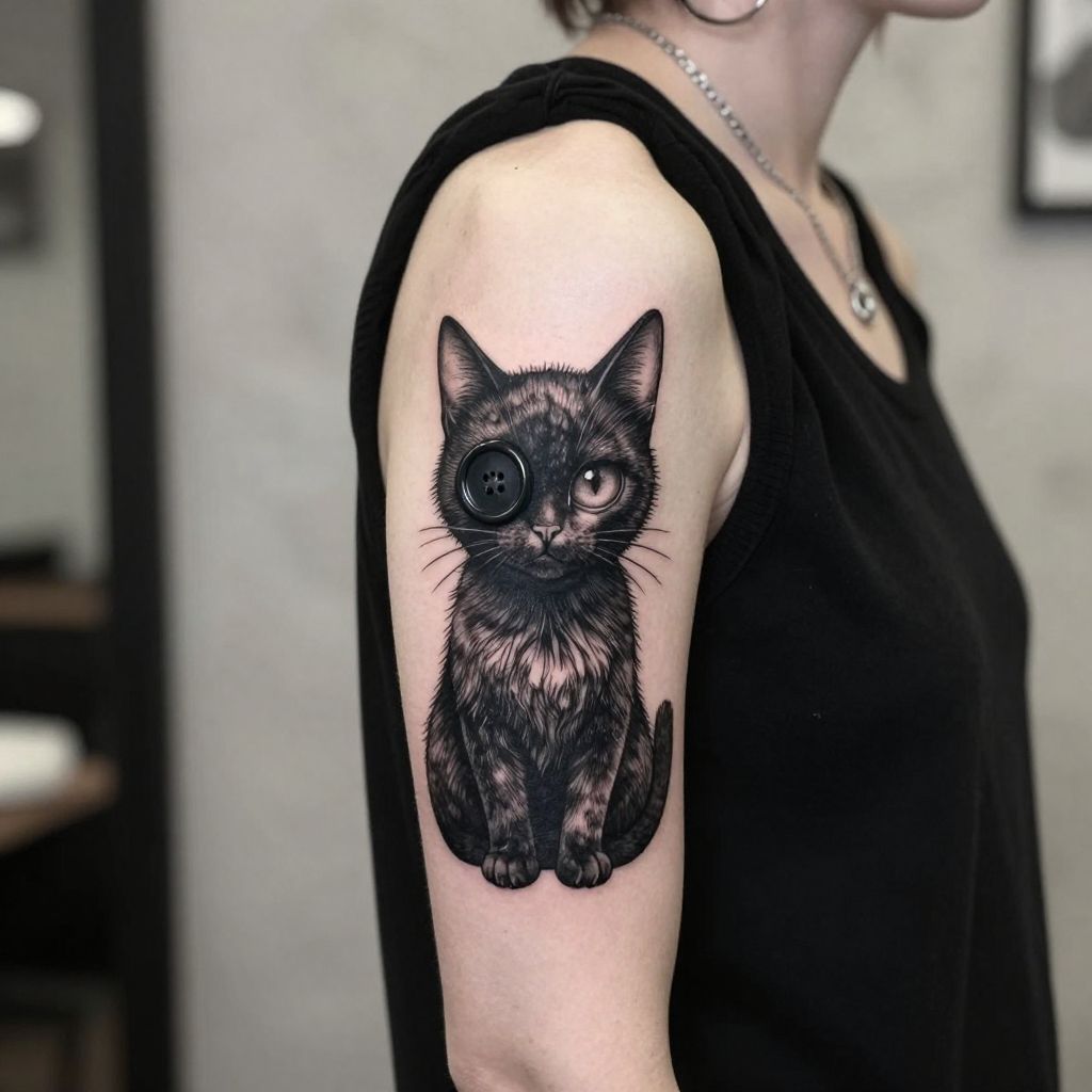 Coraline’s Cat with Button Eyes