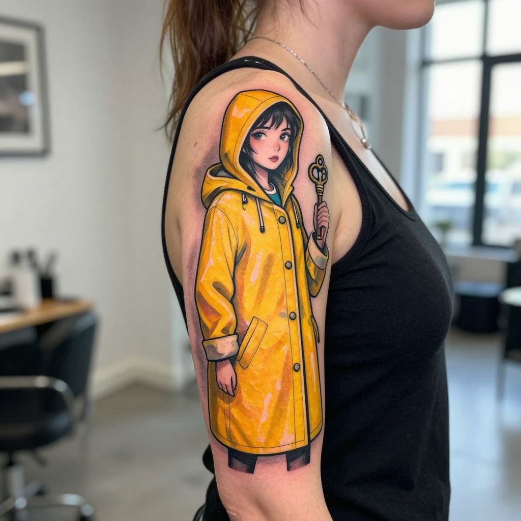 Coraline in Her Raincoat