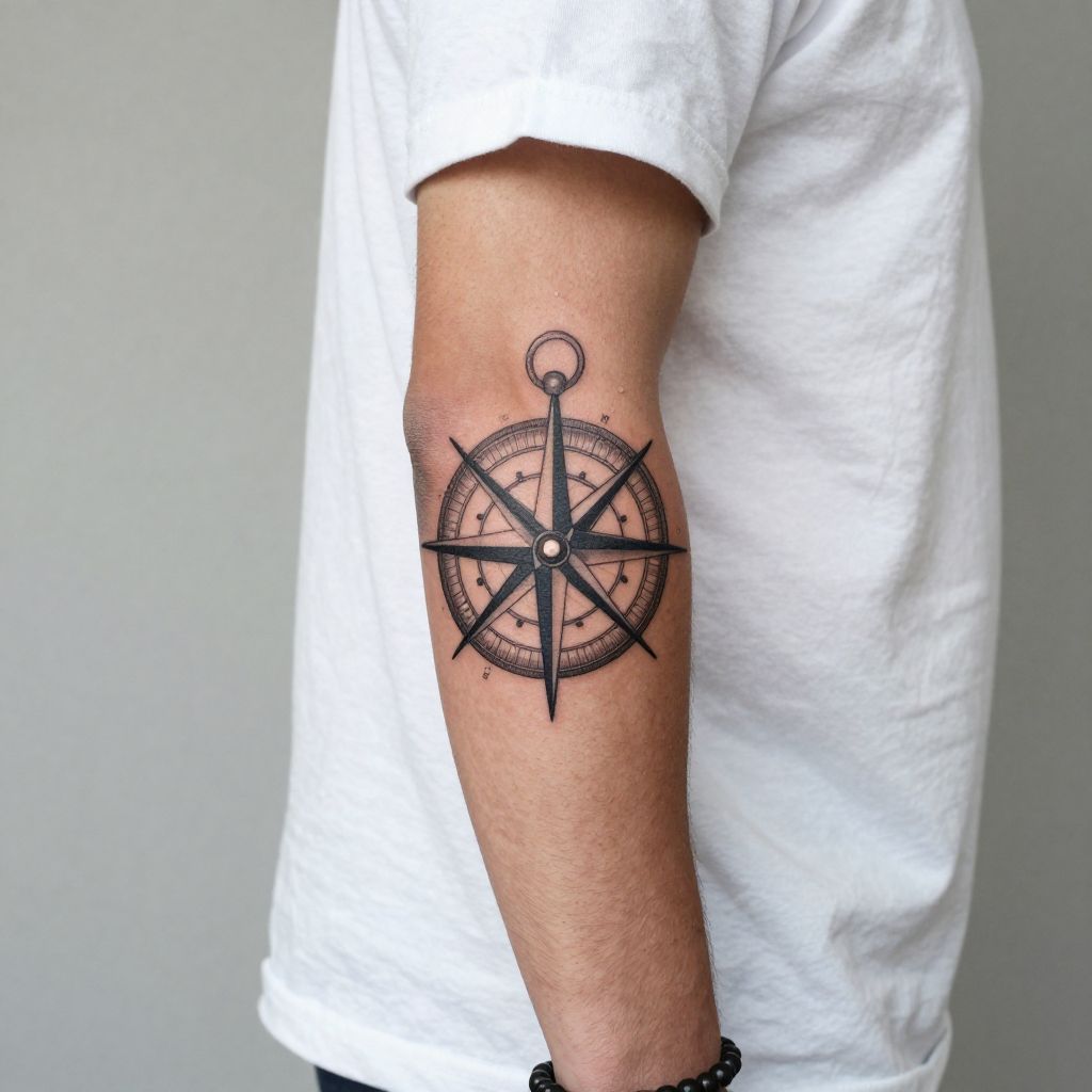 Nautical Compass cover up tattoo ideas male