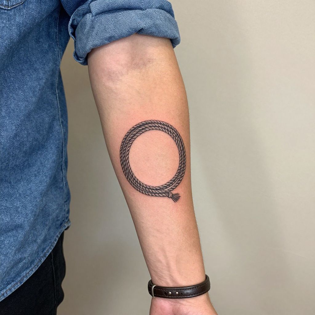 Rope Lasso Circle tattoo idea