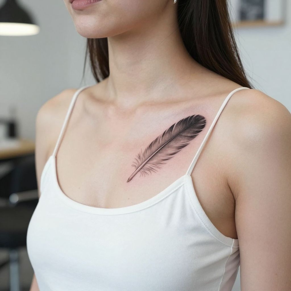 Single Feather from a Duck with Fine Detailing